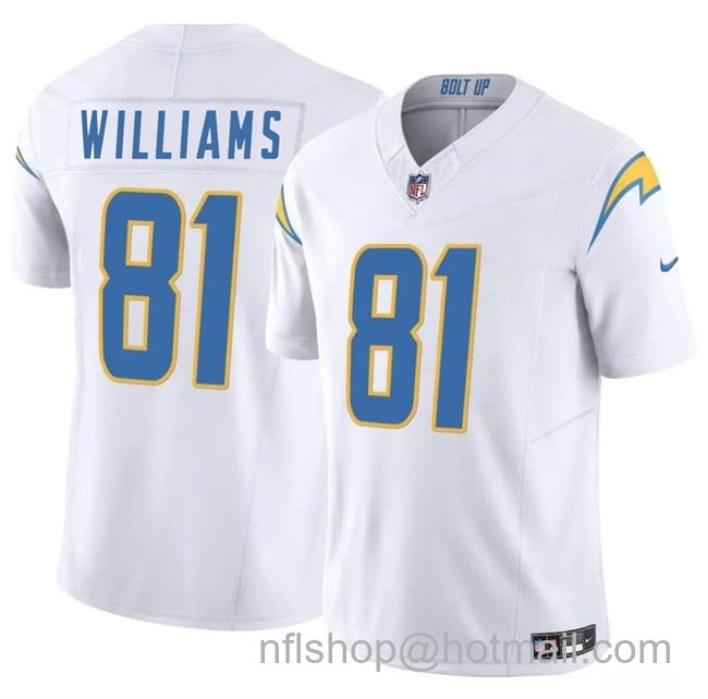 Men's Los Angeles Chargers #81 Mike Williams White 2025 F.U.S.E Vapor Limited Stitched Football Jersey