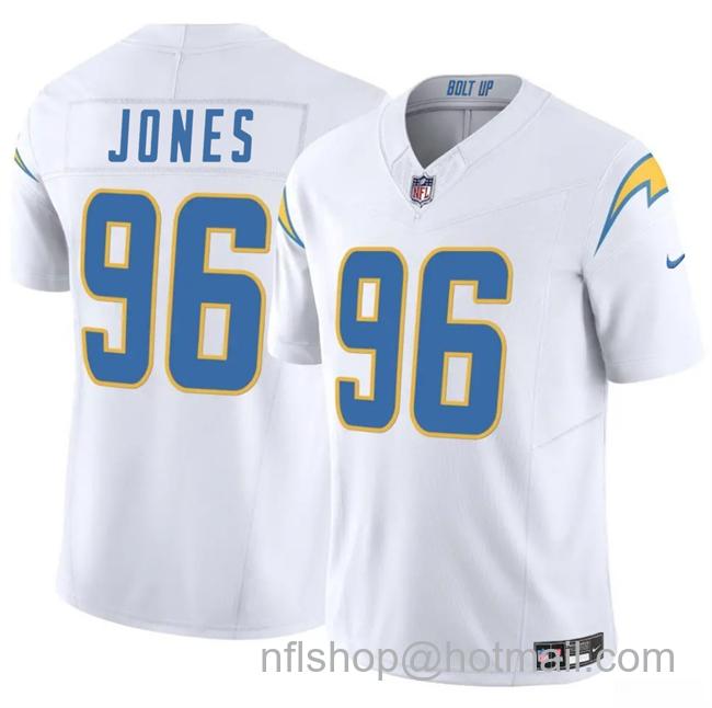 Men's Los Angeles Chargers #96 Naquan Jones White 2025 F.U.S.E Vapor Limited Stitched Football Jersey