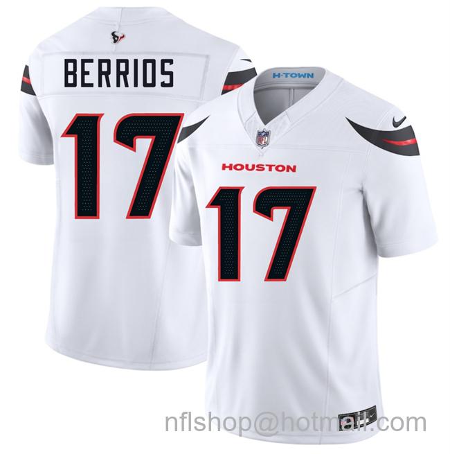 Men's Houston Texans #17 Braxton Berrios White 2025 Vapor F.U.S.E. Limited Stitched jersey