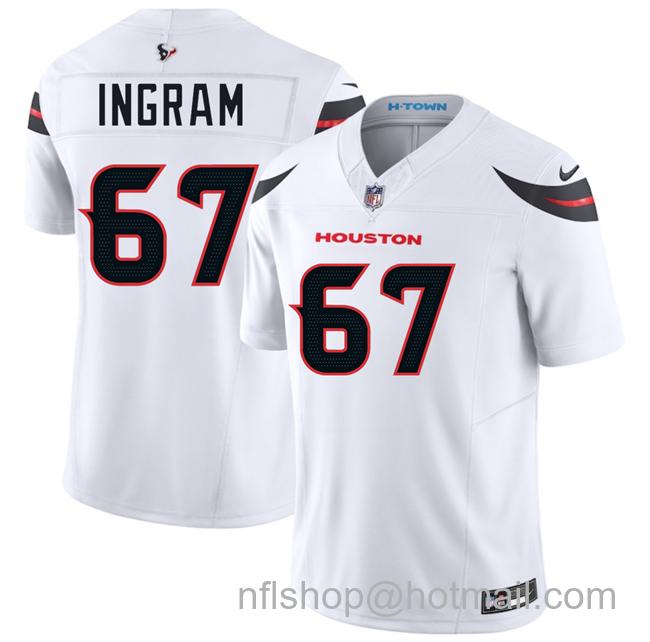 Men's Houston Texans #67 Ed Ingram White 2025 Vapor F.U.S.E. Limited Stitched jersey