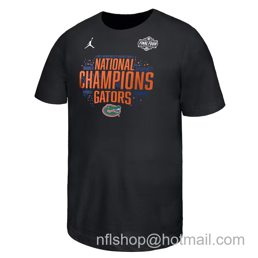 Youth Jordan Brand Black Florida Gators 2025 NCAA Men's Basketball National Champions Locker Room T-Shirt