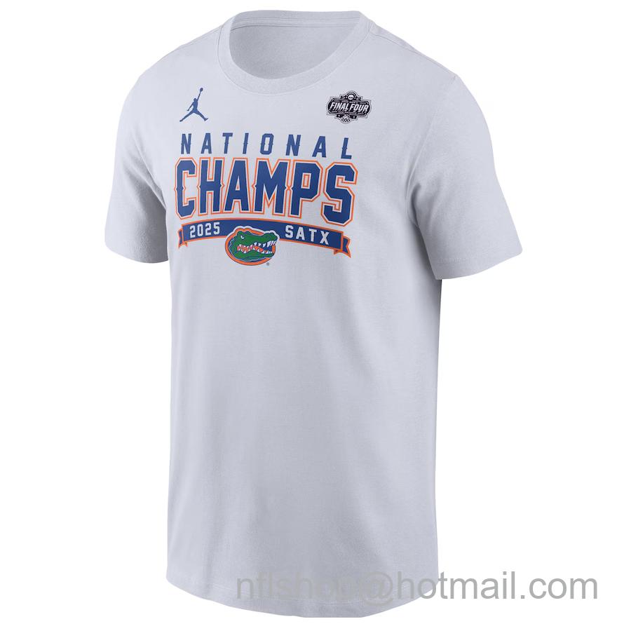 Men's Jordan Brand White Florida Gators 2025 NCAA Men's Basketball National Champions T-Shirt