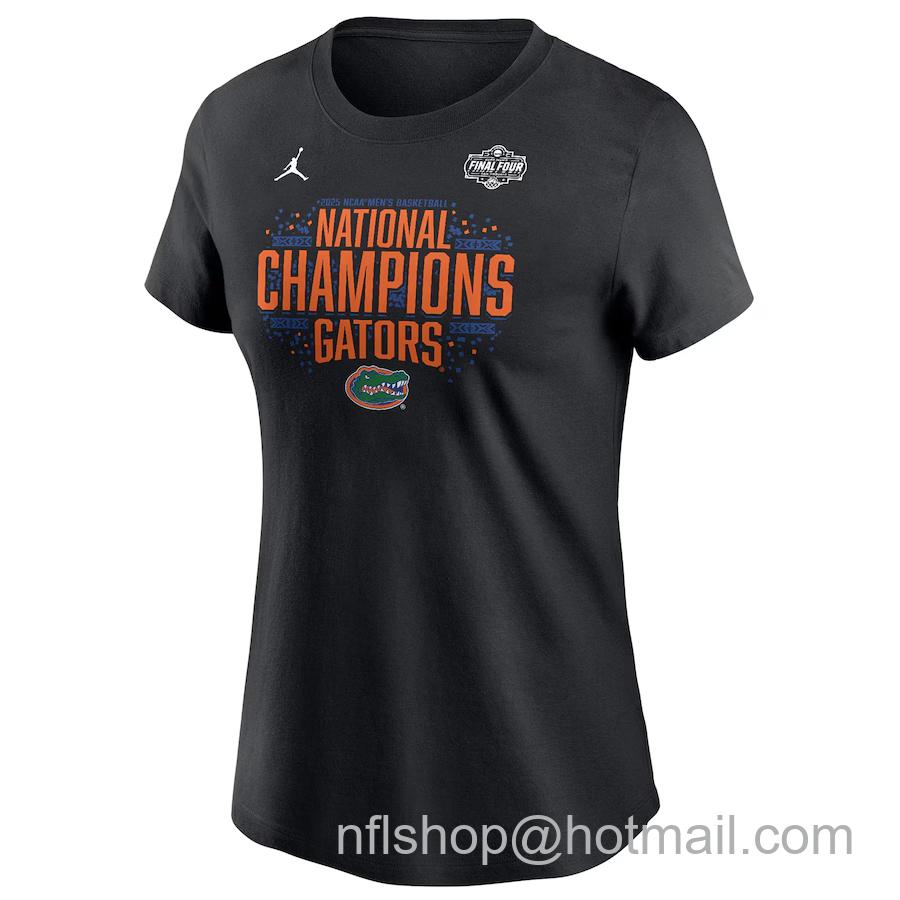 Women's Jordan Brand Black Florida Gators 2025 NCAA Men's Basketball National Champions Locker Room T-Shirt
