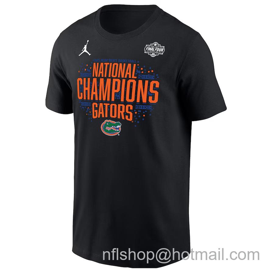 Men's Jordan Brand Black Florida Gators 2025 NCAA Men's Basketball National Champions Locker Room T-Shirt