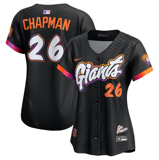Women's San Francisco Giants #26 Matt Chapman Anthracite 2025 City Connect Limited Stitched Baseball Jersey
