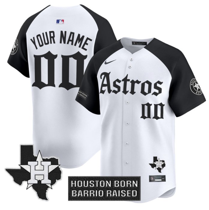 Custom Houston Astros Gothic Edition Vapor Premier Limited Stitched Jersey White Alternate