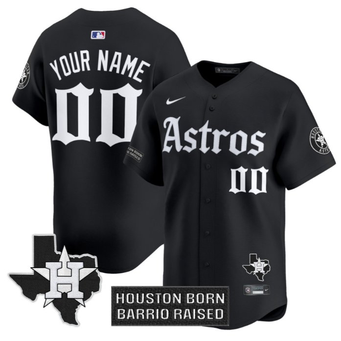Custom Houston Astros Gothic Edition Vapor Premier Limited Stitched Jersey Black