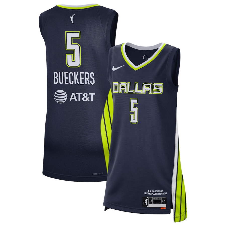 Unisex Dallas Wings #5 Paige Bueckers Navy Nike 2025 WNBA Draft Explorer Edition Victory Player Stitched Jersey