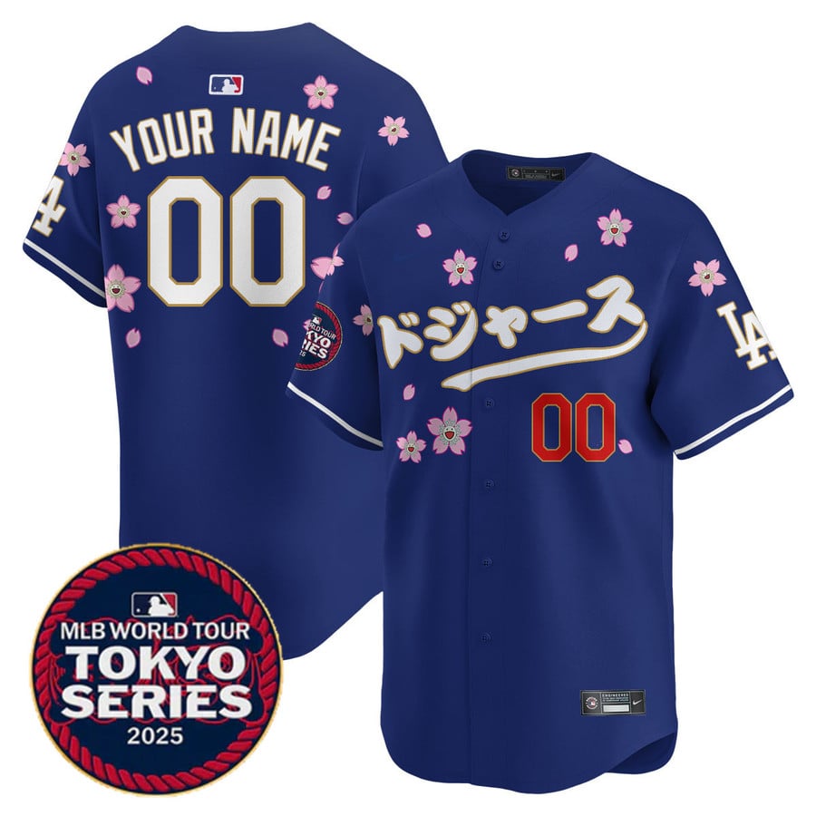 Custom ドジャース Los Angeles Dodgers Tokyo Series 2025 Vapor Limited Stitched Jersey Royal