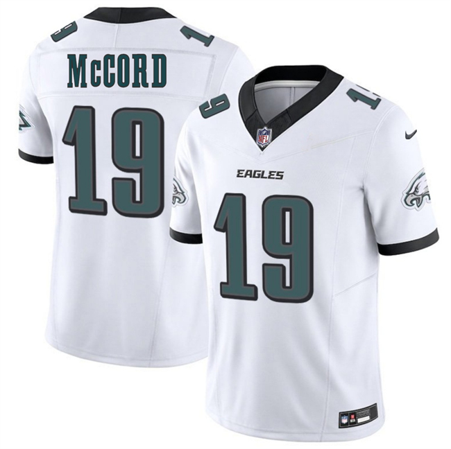 Youth Philadelphia Eagles #19 Kyle McCord White 2025 Draft New F.U.S.E. Vapor Limited Stitched Football Jersey