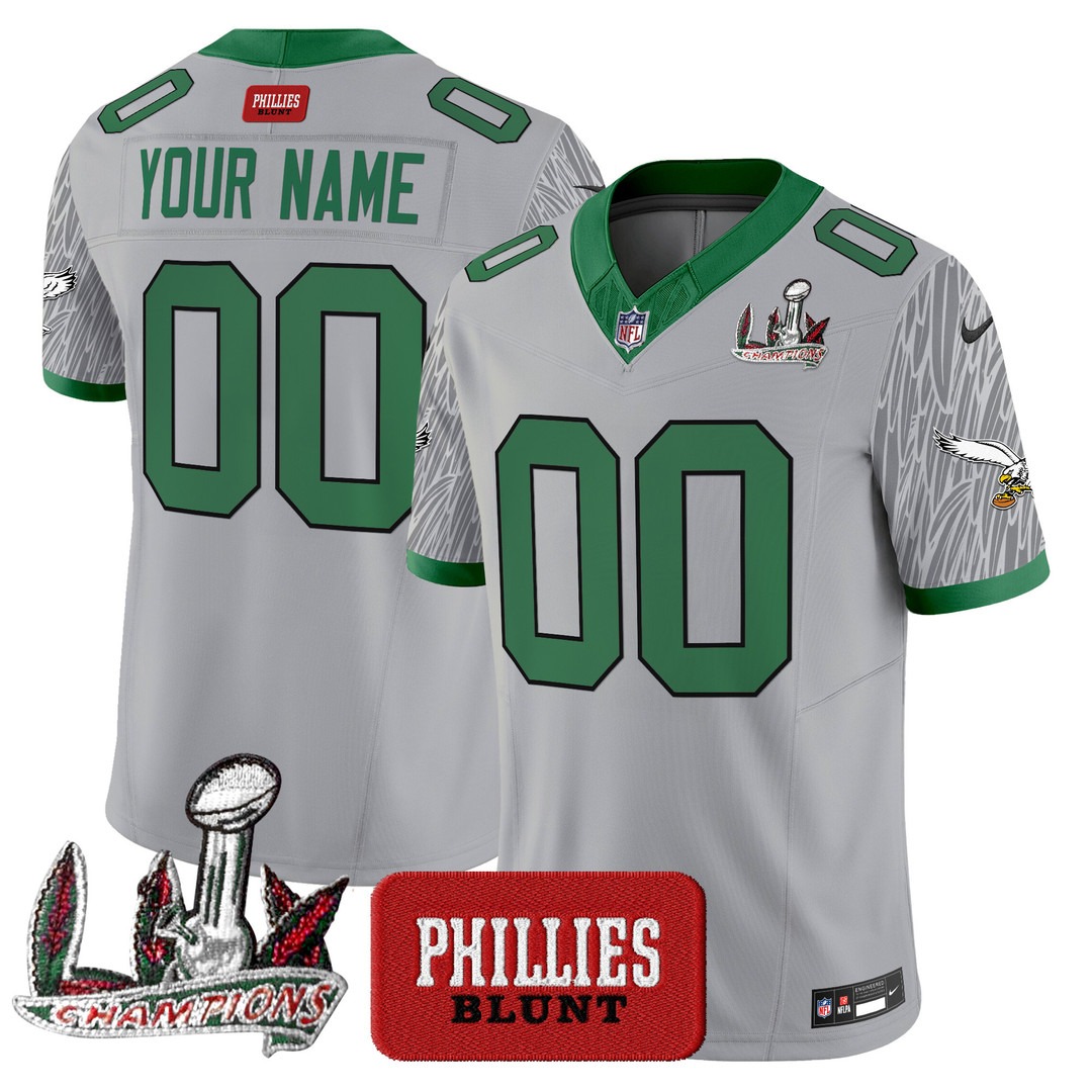 Philadelphia Eagles Phillies Blunt Active Player Custom F.U.S.E. Vapor Limited Stitched Jersey Smoke