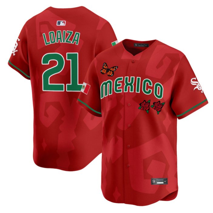 Men's Chicago White Sox #21 Esteban Loaiza Red Mexican Heritage 2025 Sentrock Limited Stitched Baseball Jersey