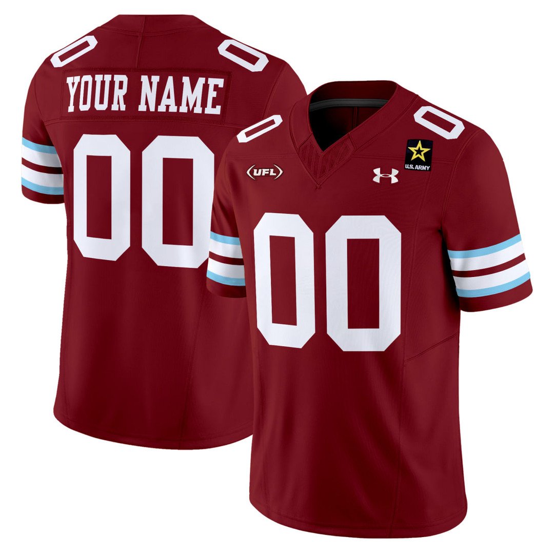 UFL Michigan Panthers Custom Maroon Stitched Football Jersey