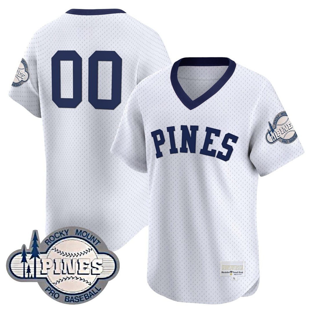 Rocky Mount Pines Baseball Custom White Jersey - All Stitched