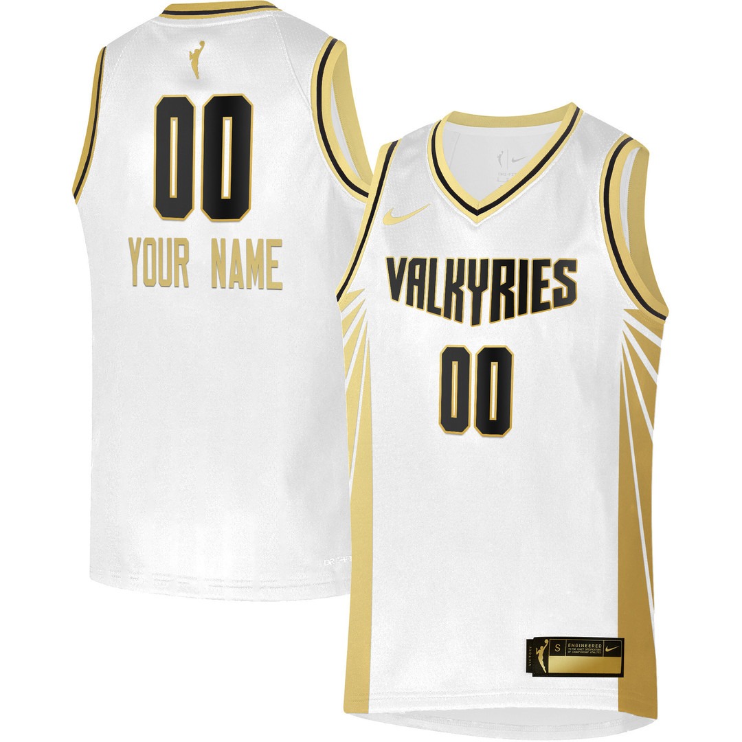 Golden State Valkyries 2025 Explorer Edition Victory Custom Jersey White Gold - All Stitched