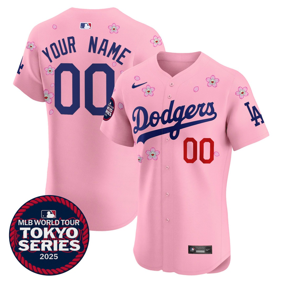 Dodgers Tokyo Series 2025 Cherry Blossom Vapor Premier Elite Custom Jersey - Stitched