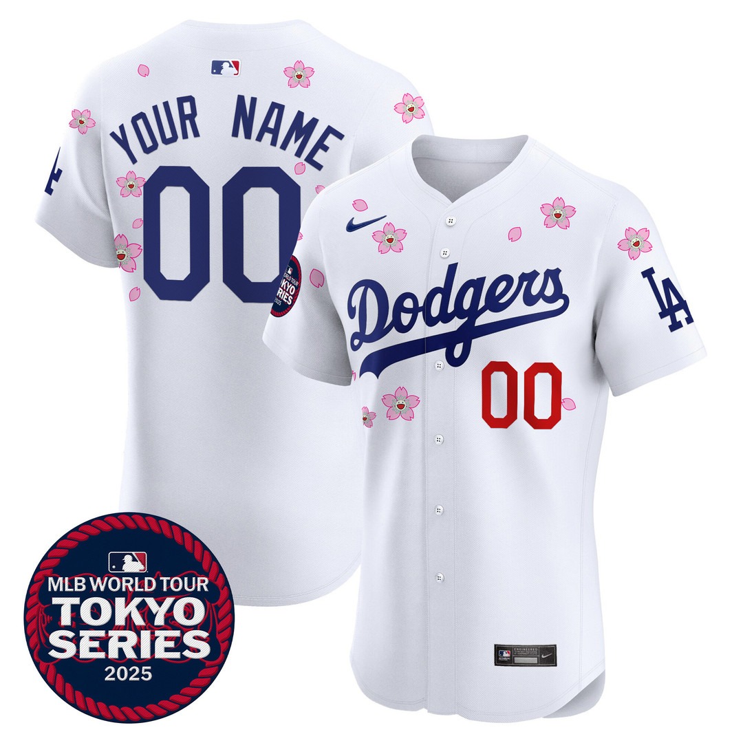 Dodgers Tokyo Series 2025 White Vapor Premier Elite Custom Jersey - Stitched