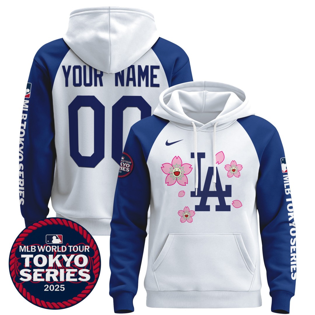 Tokyo Series 2025 LA Dodgers Custom Stitched Pullover Hoodie Alternate