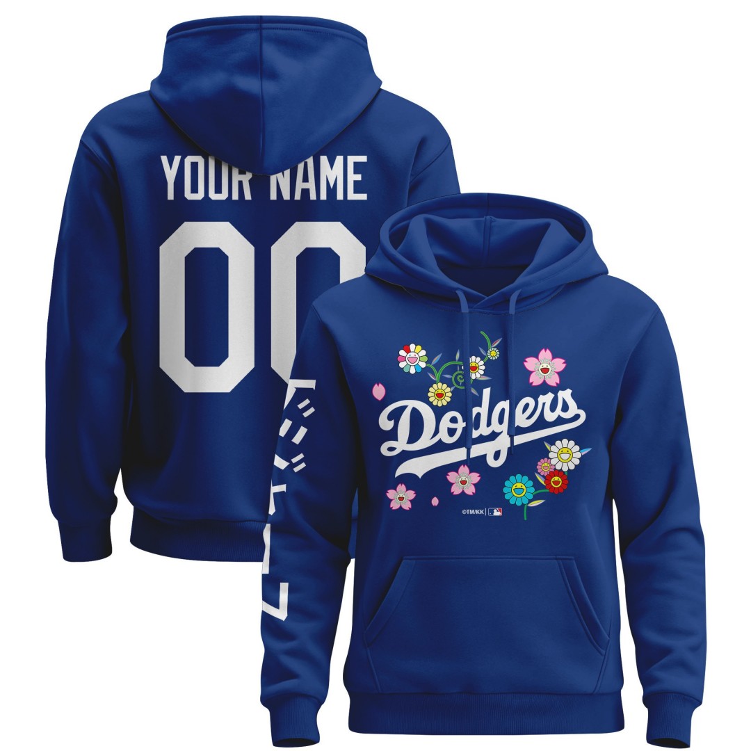 Dodgers x Takashi Murakami 2025 Pullover Custom Stitched Hoodie Royal
