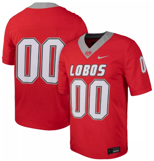 Nike Men's New Mexico Lobos #00 Cherry Replica Home Football Jersey