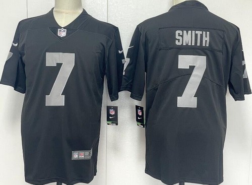 Men's Las Vegas Raiders #7 Geno Smith Limited Black Vapor Jersey