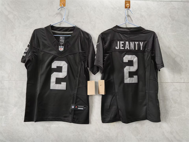 Women's Las Vegas Raiders #2 Ashton Jeanty Black 2025 Draft F.U.S.E. Vapor Stitched Jersey