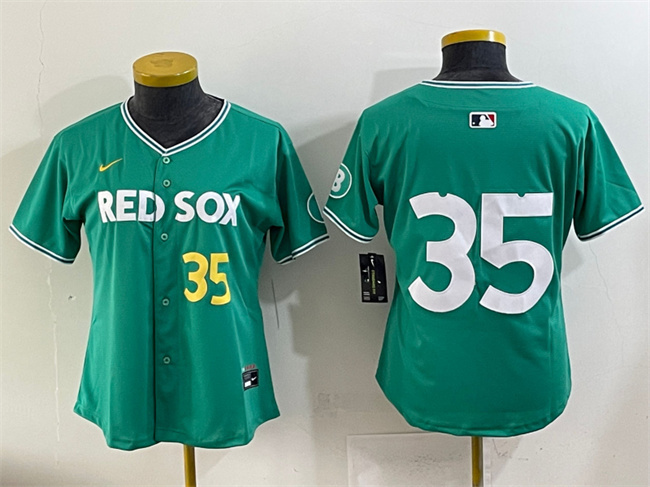 Youth Boston Red Sox #35 Garrett Crochet Green 2025 City Connect Limited Stitched Baseball Jersey