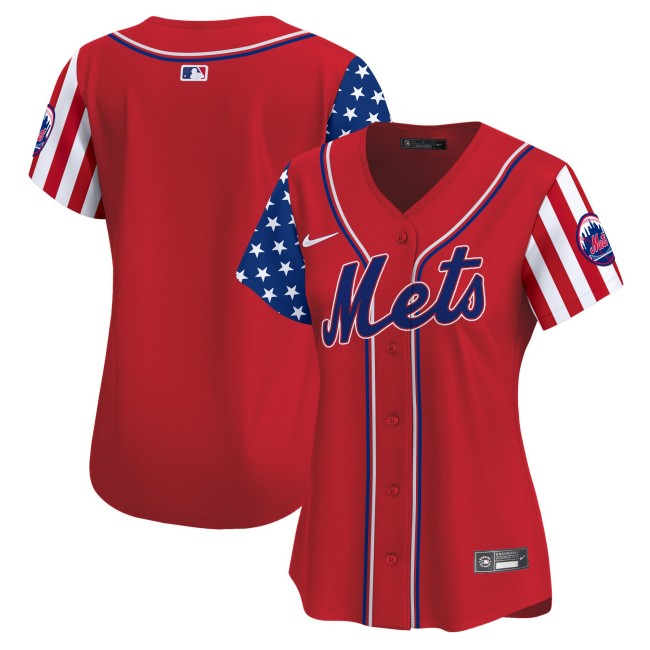 Women's Mets Blank Red 2025 Independence Day Vapor Premier Limited Jersey - All Stitched