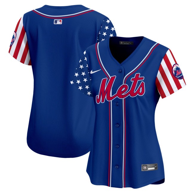 Women's Mets Blank Royal 2025 Independence Day Vapor Premier Limited Jersey - All Stitched