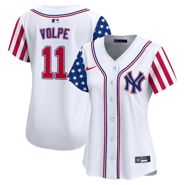 Women's New York Yankees #11 Anthony Volpe 2025 Independence Day Vapor Premier Limited Jersey - All Stitched