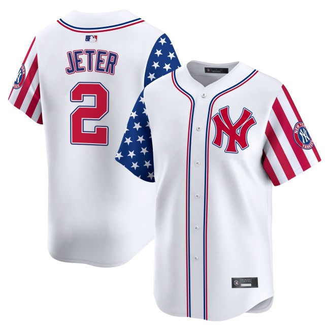 Men's New York Yankees #2 Derek Jeter 2025 Independence Day Vapor Premier Limited Jersey - All Stitched