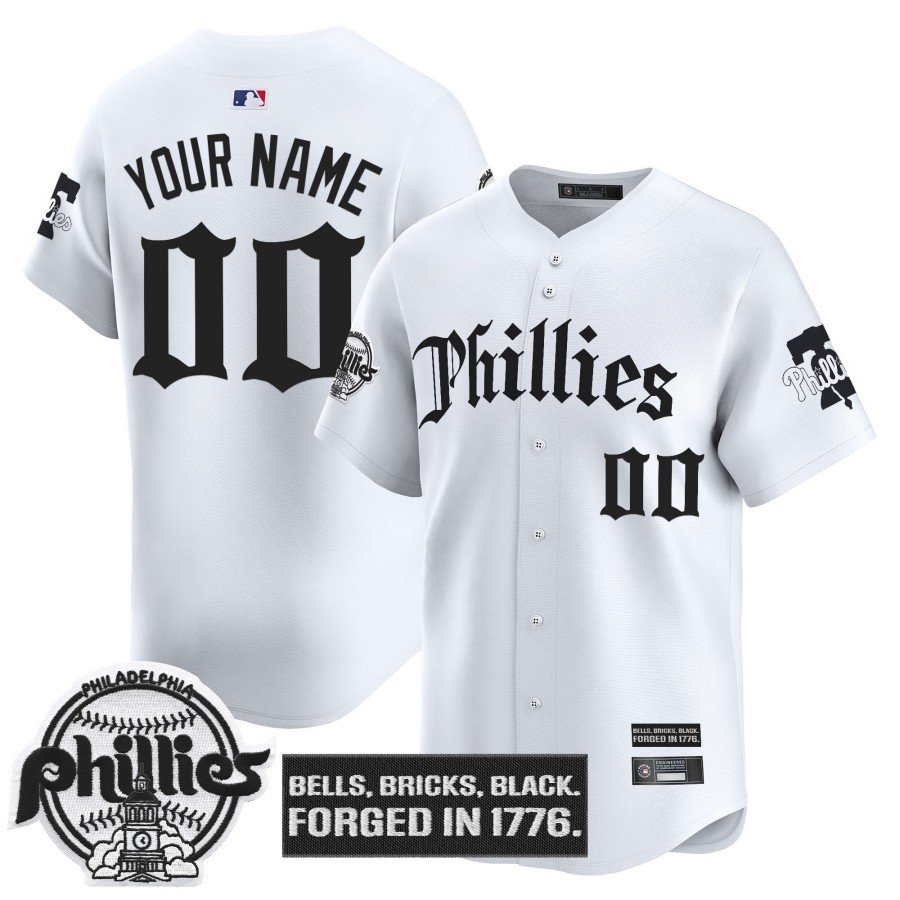 Philadelphia Phillies 'Gothic Liberty Edition' MLB White Limited Custom Jersey - All Stitched