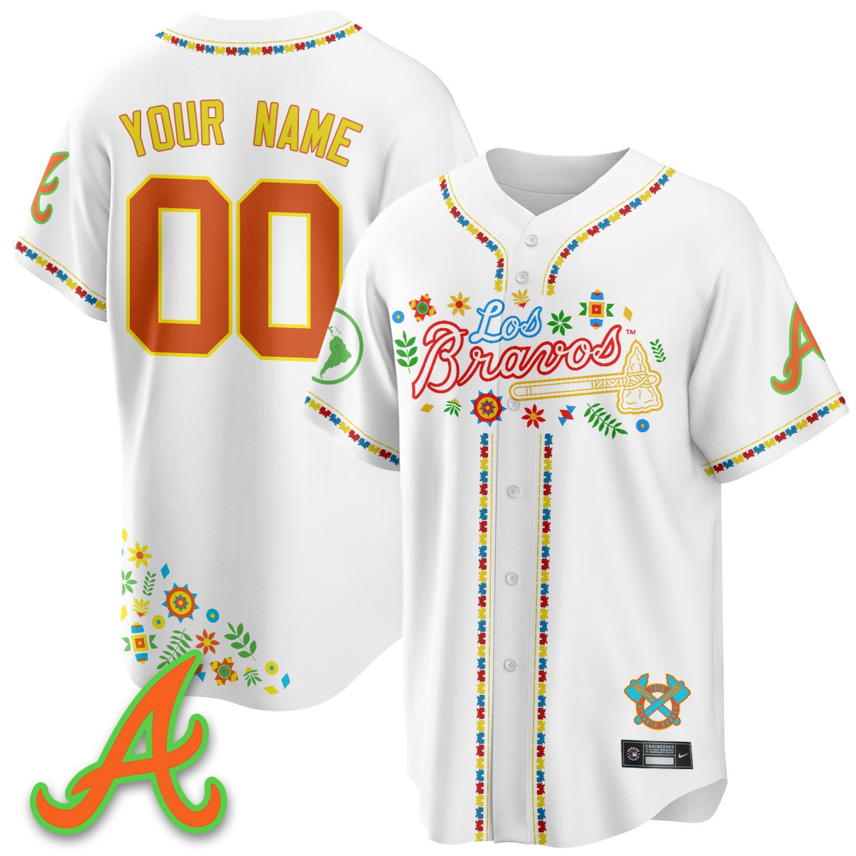 Atlanta Braves Custom Nike 2025 'Los Bravos' Limited Baseball Jersey White - All Stitched
