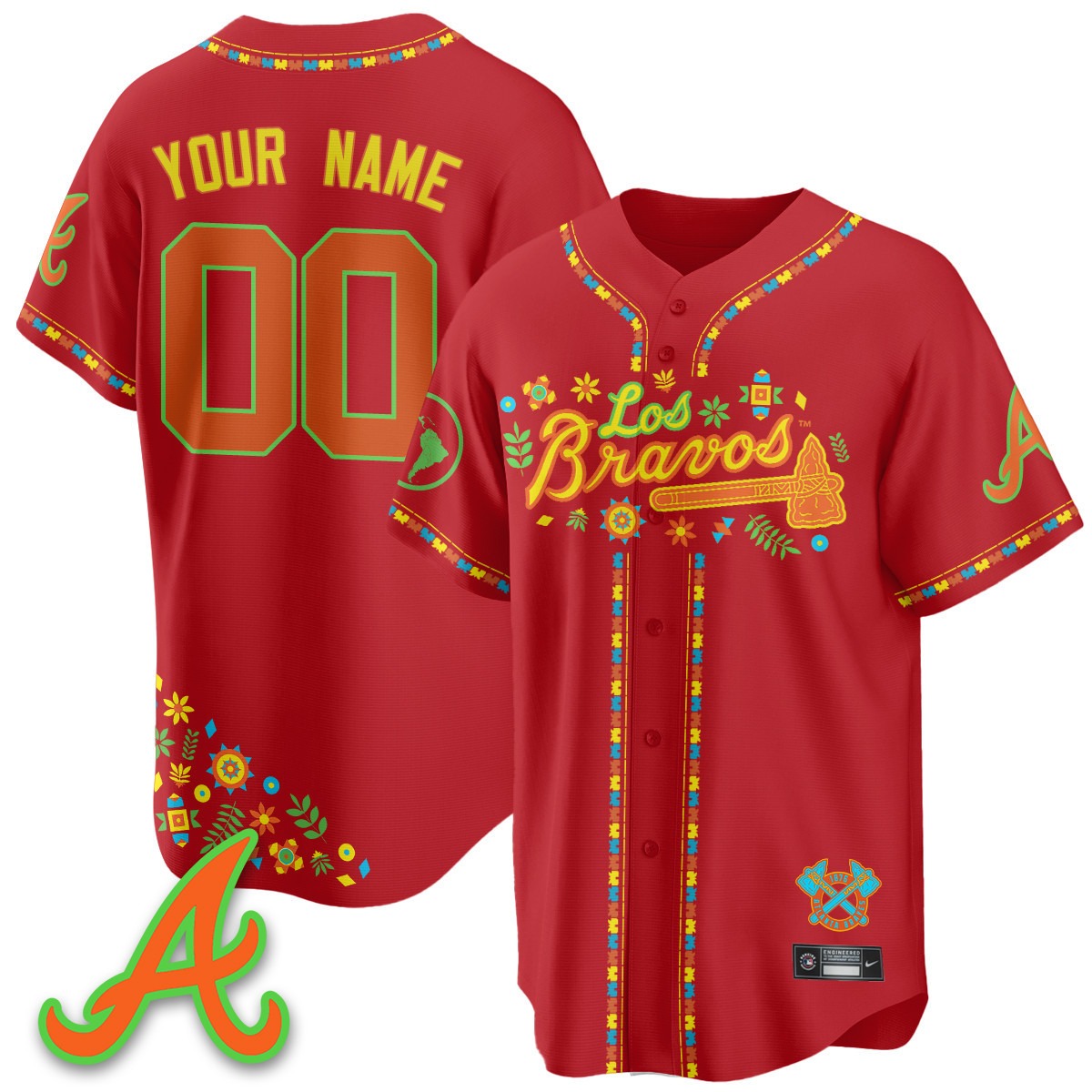 Atlanta Braves Custom Nike 2025 'Los Bravos' Limited Baseball Jersey Red - All Stitched