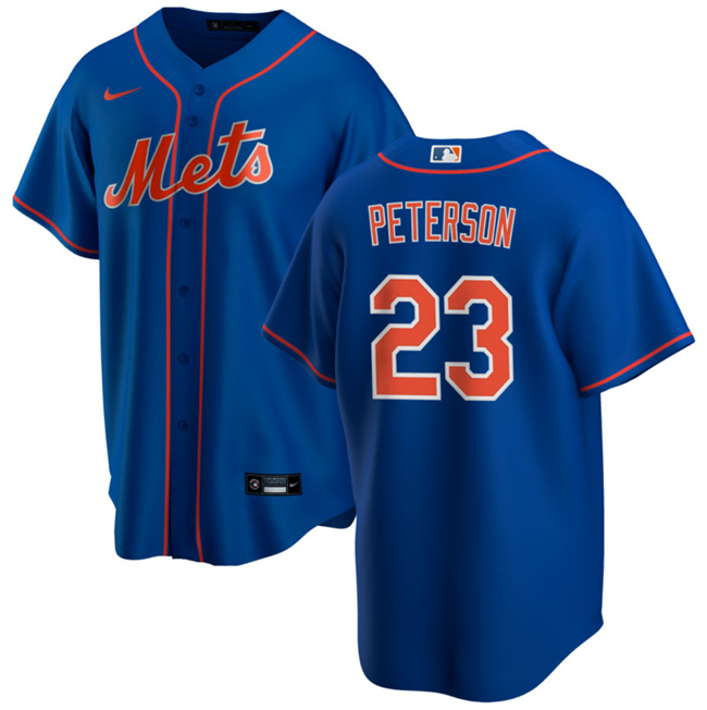 Men's New York Mets #23 David Peterson Royal Cool Base Stitched Baseball Jersey