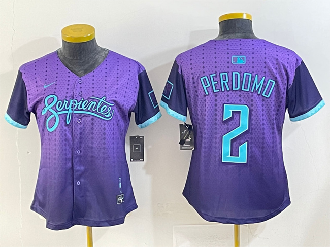 Women's Arizona Diamondbacks #2 Geraldo Perdomo Purple 2025 City Connect Limited Stitched Baseball Jersey