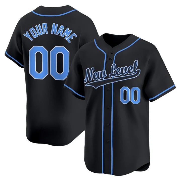 New Level Fastpitch Black Limited Baseball Custom Jersey - All Stitched