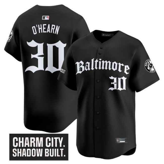 Men's Orioles #30 Ryan O'Hearn Nike Black 'Gothic Harbor Edition' MLB Baseball Limited Jersey - All Stitched