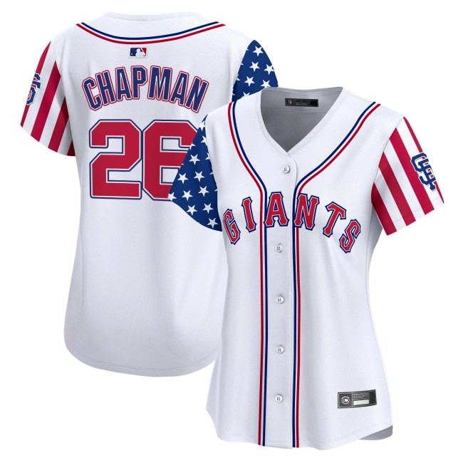 Women's SF Giants #26 Matt Chapman Nike White 2025 Independence Day MLB Baseball Limited Jersey - All Stitched