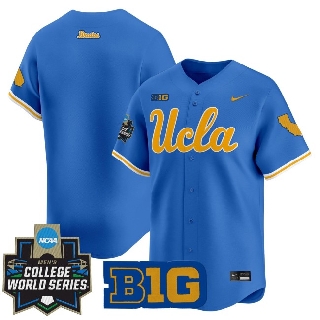 Men's UCLA Bruins Blank Nike Blue 2025 NCAA World Series Baseball Limited Stitched Jersey