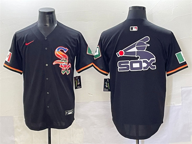 Men's Chicago White Sox Team Big Logo Black Mexico Limited Stitched Baseball Jersey
