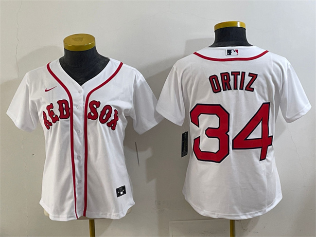 Youth Boston Red Sox #34 David Ortiz White Cool Base Stitched Baseball Jersey