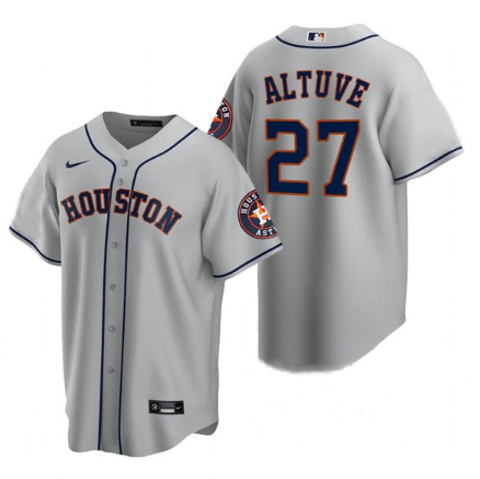 Women's Houston Astros #27 Jose Altuve Gray Cool Base Stitched Baseball Jersey