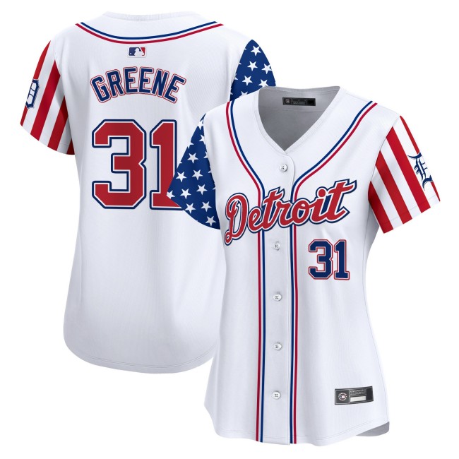 Women's Detroit Tigers #31 Riley GreenNike White 2025 Independence Day MLB Baseball Limited Jersey - All Stitched