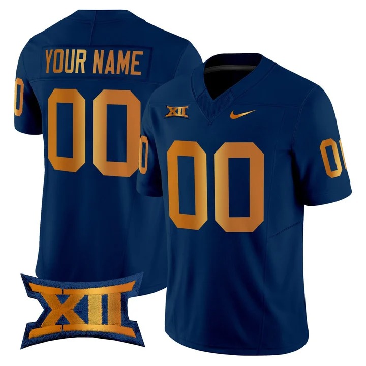 West Virginia Mountaineers Custom Nike Navy Gold College Football Limited Jersey - All Stitched