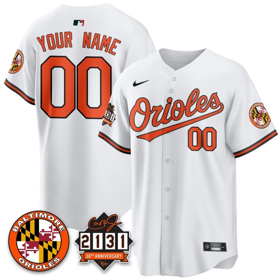 Baltimore Orioles Custom '30th ANNIV of 2131' Nike MLB Limited Jersey White - All Stitched