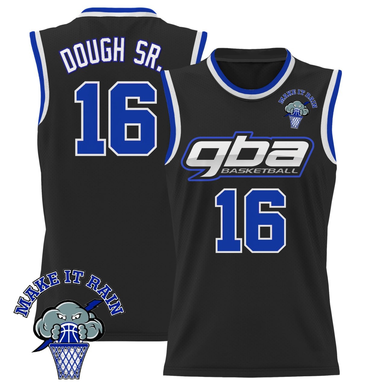 GBA Girls Basketball Custom Jersey Black - All Stitched