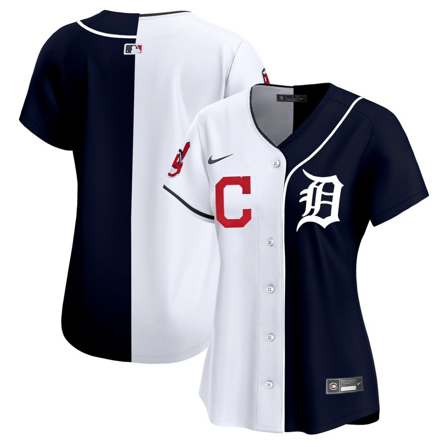 Detroit Tigers & Cleveland Indians Nike Split MLB Jersey - All Stitched