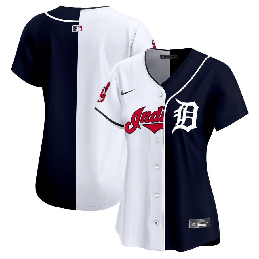 Detroit Tigers & Cleveland Indians Nike Split Baseball Jersey - All Stitched