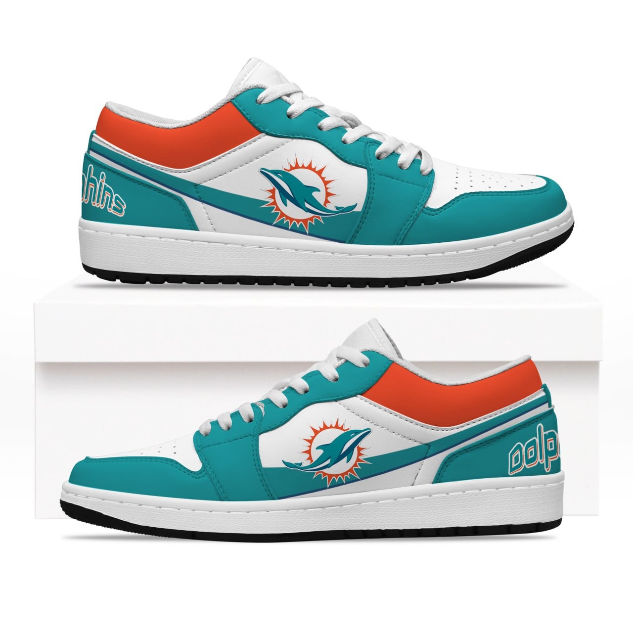 Miami Dolphins AJ1 Low Shoes - Printed